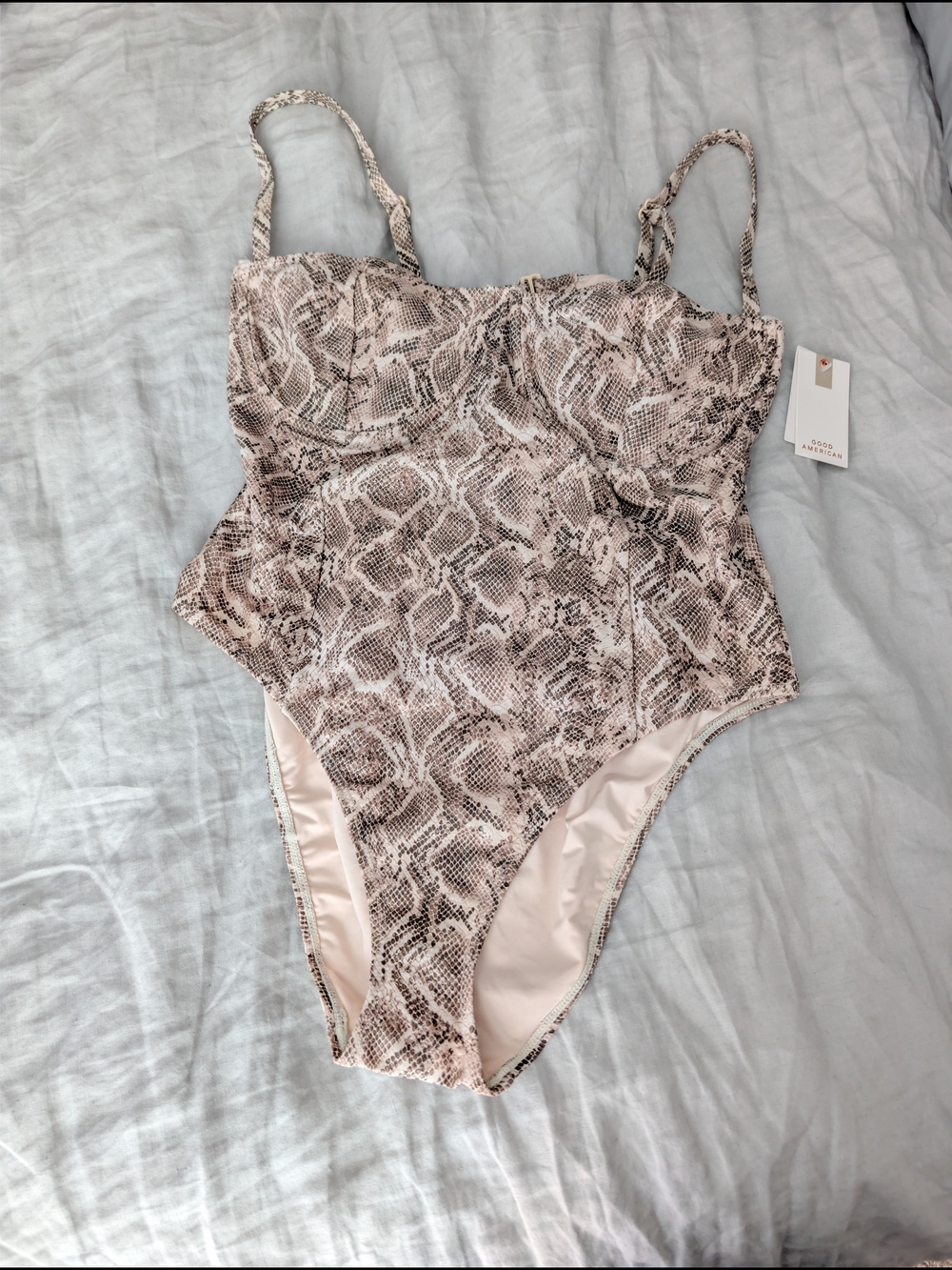 ​Good American Snakeskin Underwire One-Piece Swimsuit NWT 2XL Size 5